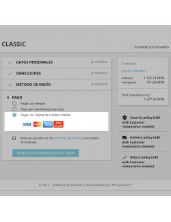 Payment method of the module Openpay Plus for PrestaShop